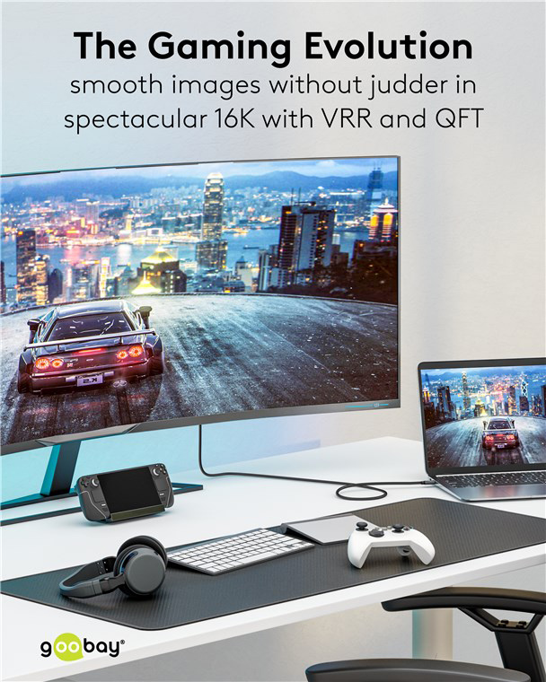 GOOBAY καλώδιο HDMI 2.2 80073, 16K/60Hz, 96 Gbps, 0.50m, μαύρο - Image 5