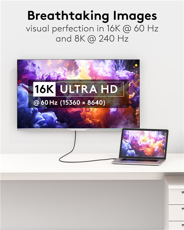 GOOBAY καλώδιο HDMI 2.2 80092, 16K/60Hz, 96 Gbps, 1.5m, μαύρο - Image 2