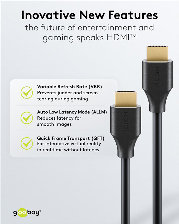 GOOBAY καλώδιο HDMI 2.2 80092, 16K/60Hz, 96 Gbps, 1.5m, μαύρο - Image 4