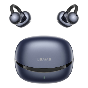 USAMS earphones με θήκη φόρτισης Echo R03, OWS, Φ11mm, 40/300mAh, μπλε