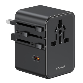USAMS φορτιστής/αντάπτορας πρίζας CC310, 2x USB & 3x USB-C, universal, 70W, μαύρος