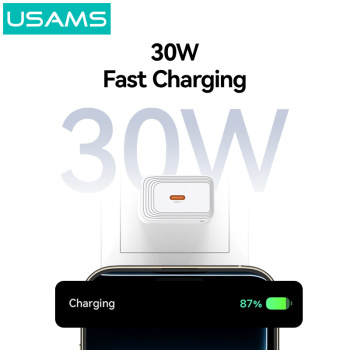 USAMS φορτιστής τοίχου CC329, USB-C, 30W, λευκός