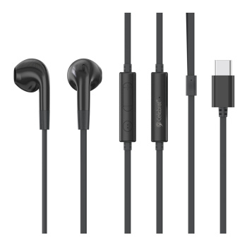 CELEBRAT earphones με μικρόφωνο G39, USB-C σύνδεση, 14mm, 1.2m, μαύρα