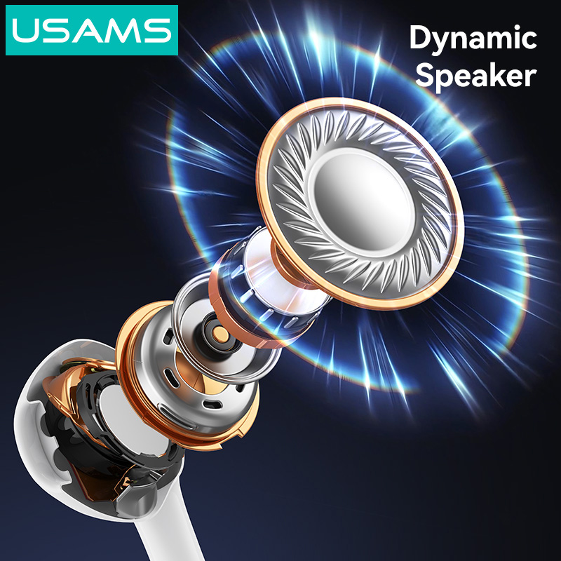 USAMS earphones με μικρόφωνο SJ771, USB-C σύνδεση, 1.2m, λευκά - Image 4