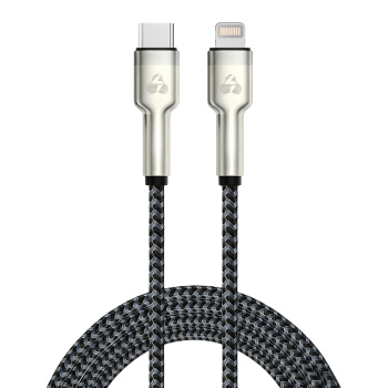 POWERTECH καλώδιο Lightning σε USB-C PTR-0200, PD 27W, 480Mbps, 1m, μαύρο/γκρι