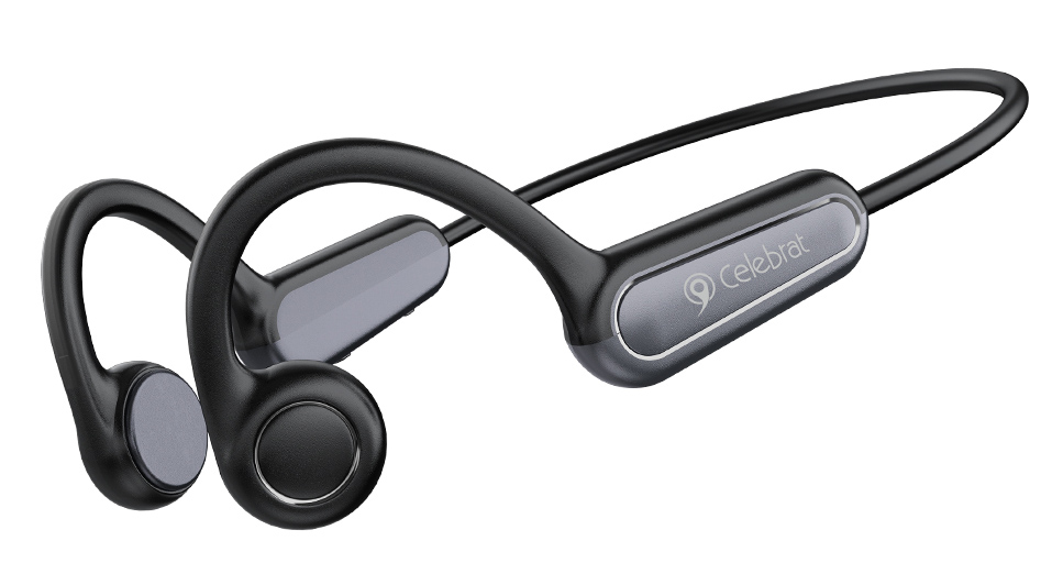CELEBRAT neckband earphones SE9, OWS Bone Conduction, 16.3mm, 180mAh, μαύρα