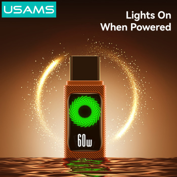 USAMS καλώδιο USB-C SJ773, 60W, 480Mbps, 1.2m, πορτοκαλί