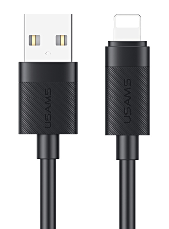 USAMS καλώδιο Lightning σε USB SJ778, 2.4A, 480Mbps, 1m, μαύρο
