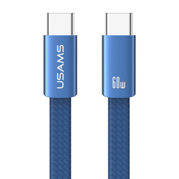 USAMS καλώδιο USB-C SJ783, 60W, 480Mbps, flat, 1.2m, μπλε