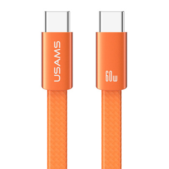 USAMS καλώδιο USB-C SJ783, 60W, 480Mbps, flat, 1.2m, πορτοκαλί