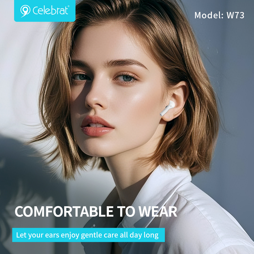 CELEBRAT earphones με θήκη φόρτισης W73, True Wireless, 13mm, 33/380mAh, λευκά - Image 2