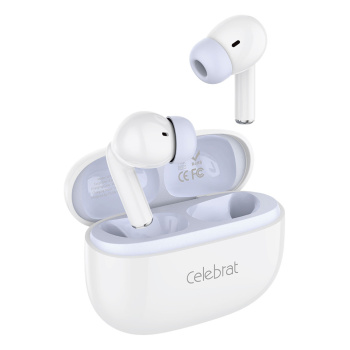 CELEBRAT earphones με θήκη φόρτισης W73, True Wireless, 13mm, 33/380mAh, λευκά
