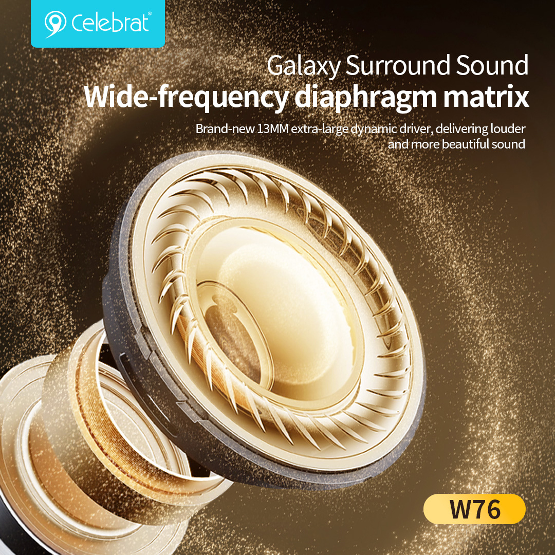 CELEBRAT earphones με θήκη φόρτισης W76, True Wireless, 13mm, 25/300mAh, λευκά - Image 4