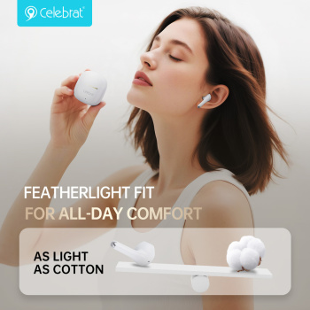 CELEBRAT earphones με θήκη φόρτισης W79, True Wireless, 13mm, 30/300mAh, λευκά