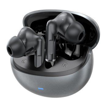 CELEBRAT earphones με θήκη φόρτισης W80, True Wireless, 13mm, 30/230mAh, γκρι