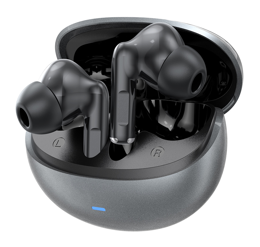 CELEBRAT earphones με θήκη φόρτισης W80, True Wireless, 13mm, 30/230mAh, γκρι
