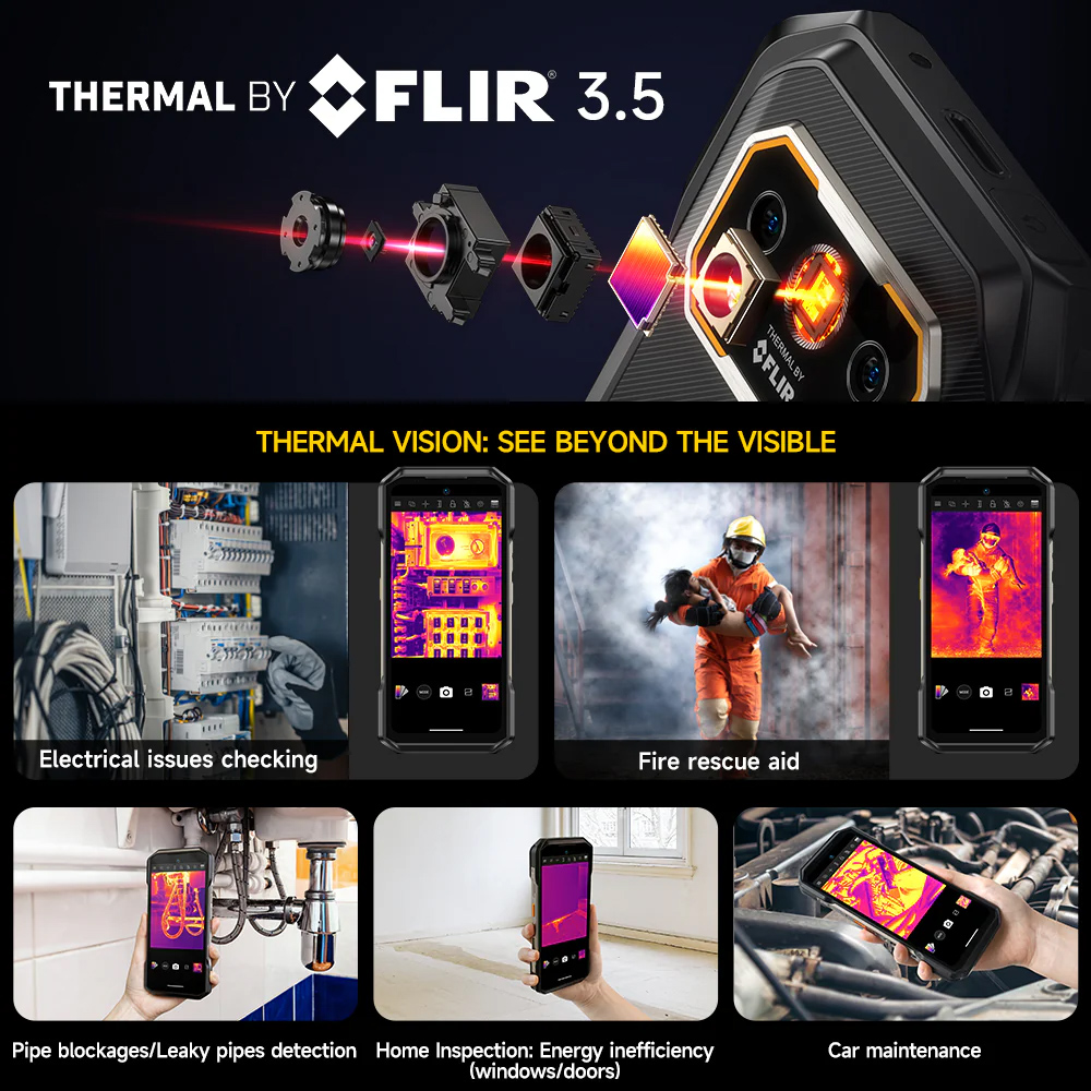 ULEFONE smartphone Armor 27T Pro Plus, 6.78", 12/256GB, 5G, 10600mAh, FLIR 3.5, IP68/IP69K, μαύρο - Image 2