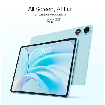 TECLAST tablet P50 με πληκτρολόγιο/στυλό αφής/θήκη, 11″, 4/128GB, 4G, Android 15, 7000mAh, μπλε