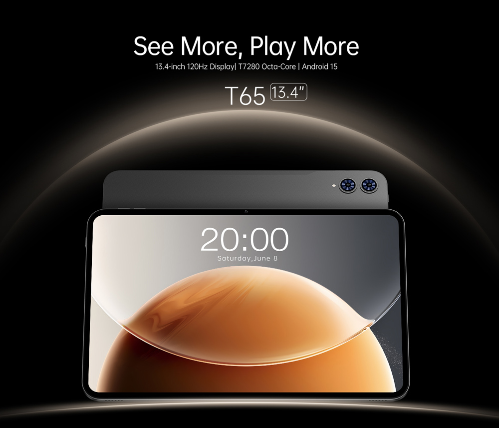 TECLAST tablet T65, 13.4", 6/128GB, 4G, Android 15, 8000mAh, γκρι - Image 2