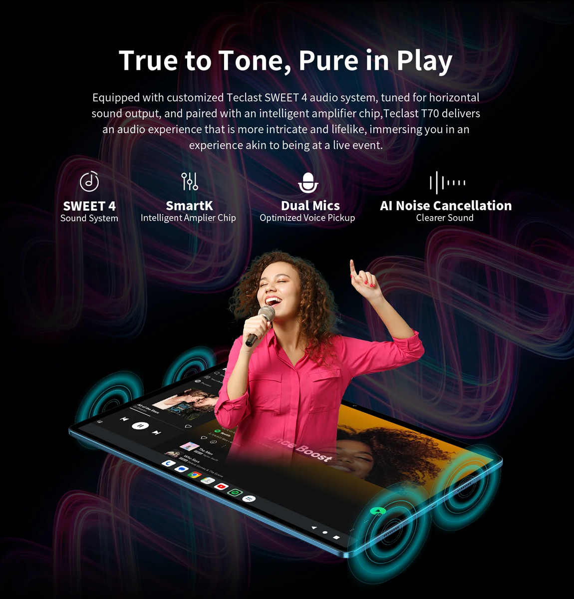 TECLAST tablet T70, 14", 8/128GB, 4G, Android 14, 10000mAh, μπλε - Image 4