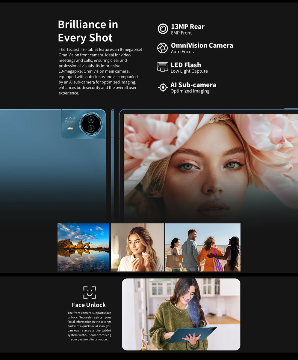 TECLAST tablet T70, 14", 8/128GB, 4G, Android 14, 10000mAh, μπλε - Image 5