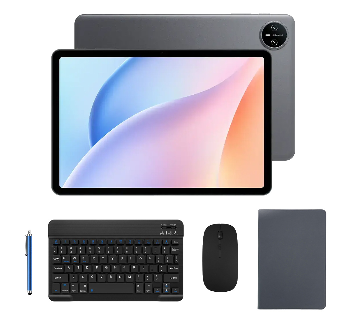 DOOGEE tablet Tab A9 Pro με πληκτρολόγιο/ποντίκι/στυλό αφής/θήκη, 10.1", 4/128GB, Android 15, 6580mAh, γκρι