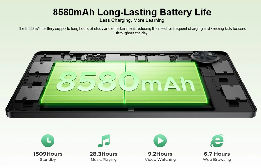 DOOGEE tablet U11 Kid, 11", 4/128GB, Android 16, 8580mAh, ροζ - Image 4