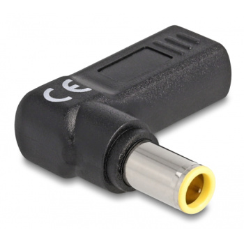 DELOCK αντάπτορας τροφοδοσίας 60012, USB-C σε IBM 7.9×5.5mm, 90°, μαύρος
