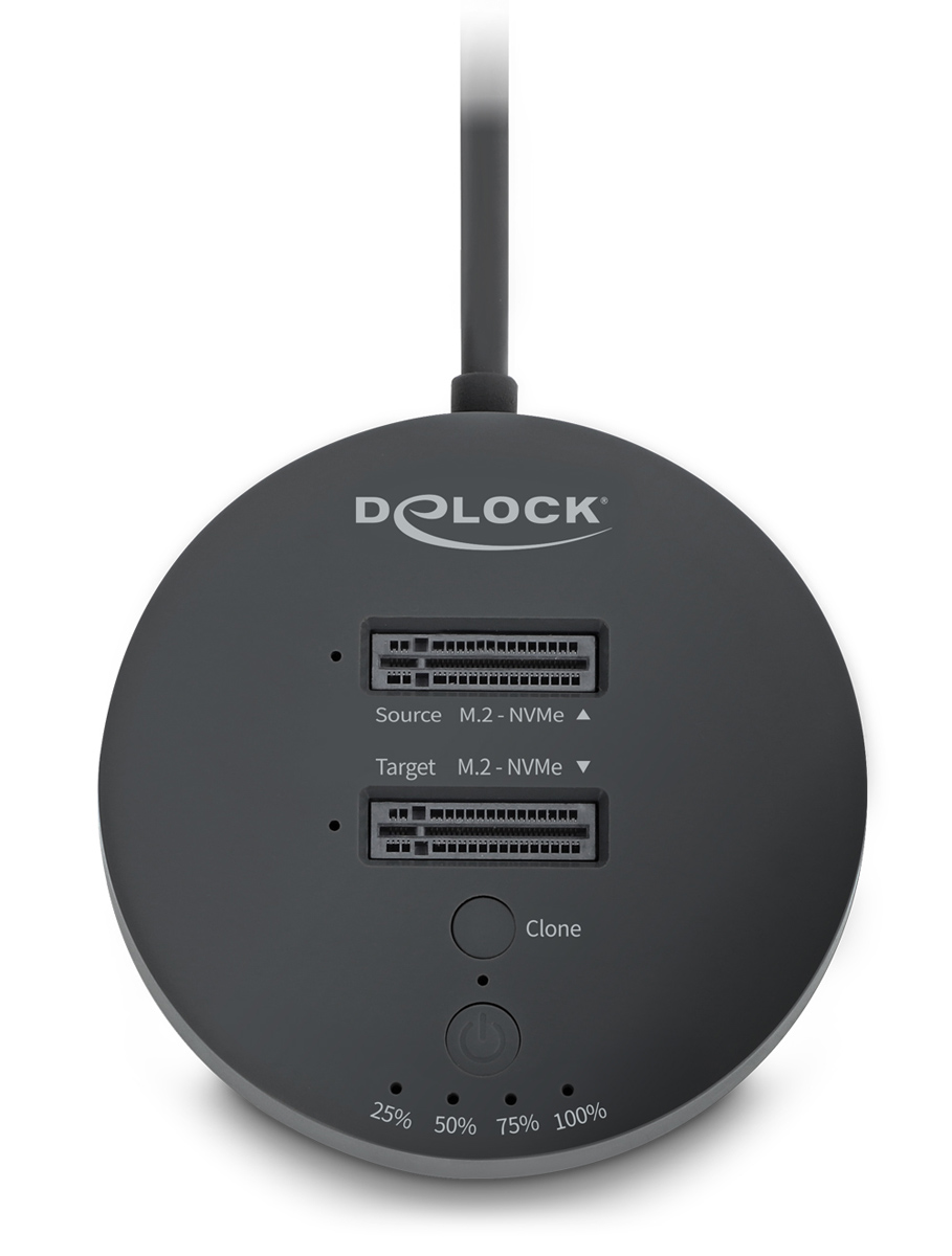 DELOCK docking station για M.2 NVMe PCIe SSD 64364, 2 θέσεων, 20Gbps, clone function, μαύρο - Image 4