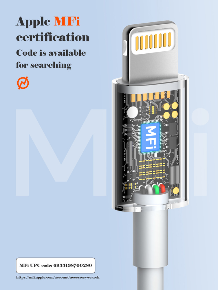 LDNIO καλώδιο Lightning σε USB-C MFi01, MFi, 30W, 480Mbps, 1m, λευκό - Image 3