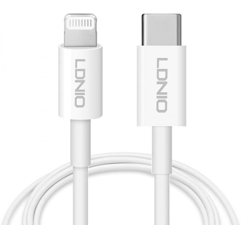 LDNIO καλώδιο Lightning σε USB-C MFi01, MFi, 30W, 480Mbps, 1m, λευκό