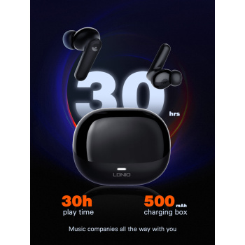 LDNIO earphones με θήκη φόρτισης T05, True Wireless, 13mm, 40/500mAh, μαύρα