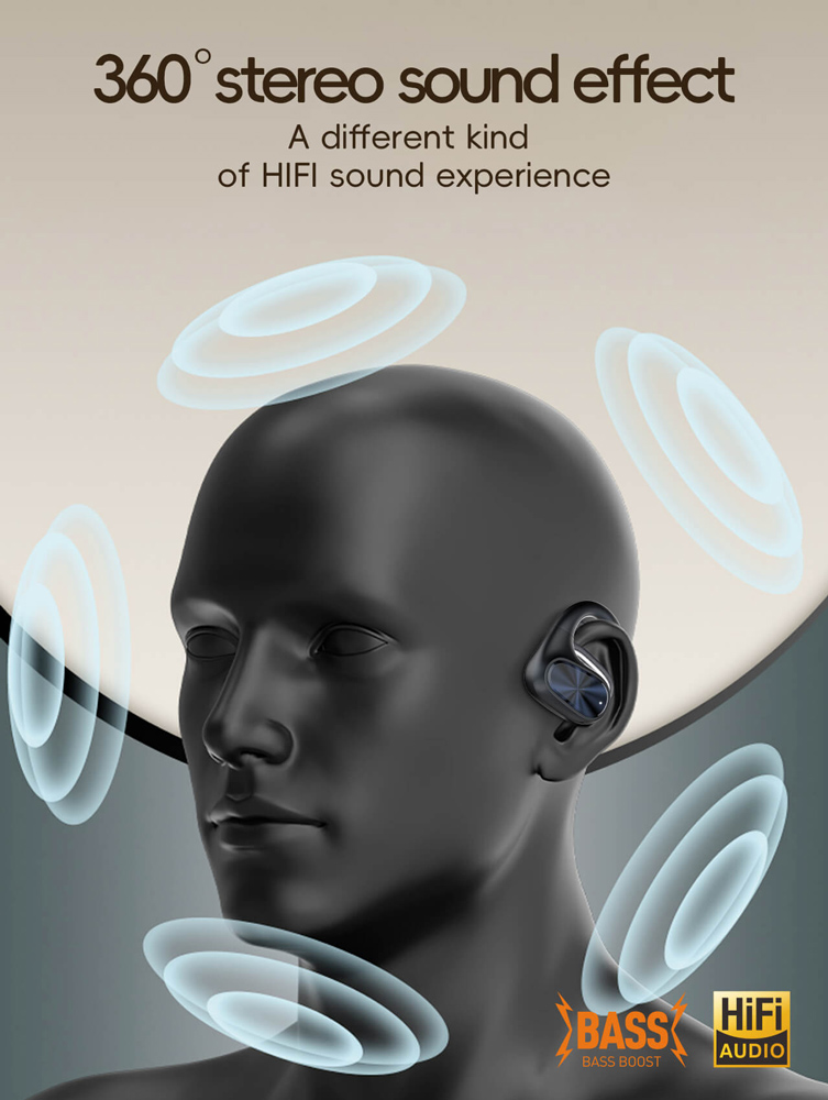 LDNIO earphones με θήκη φόρτισης T07, OWS Bone Conduction, 15mm, 60/500mAh, μαύρα - Image 4