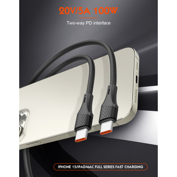 LDNIO καλώδιο USB-C LC632c, 100W, 480Mbps, 2m, μαύρο