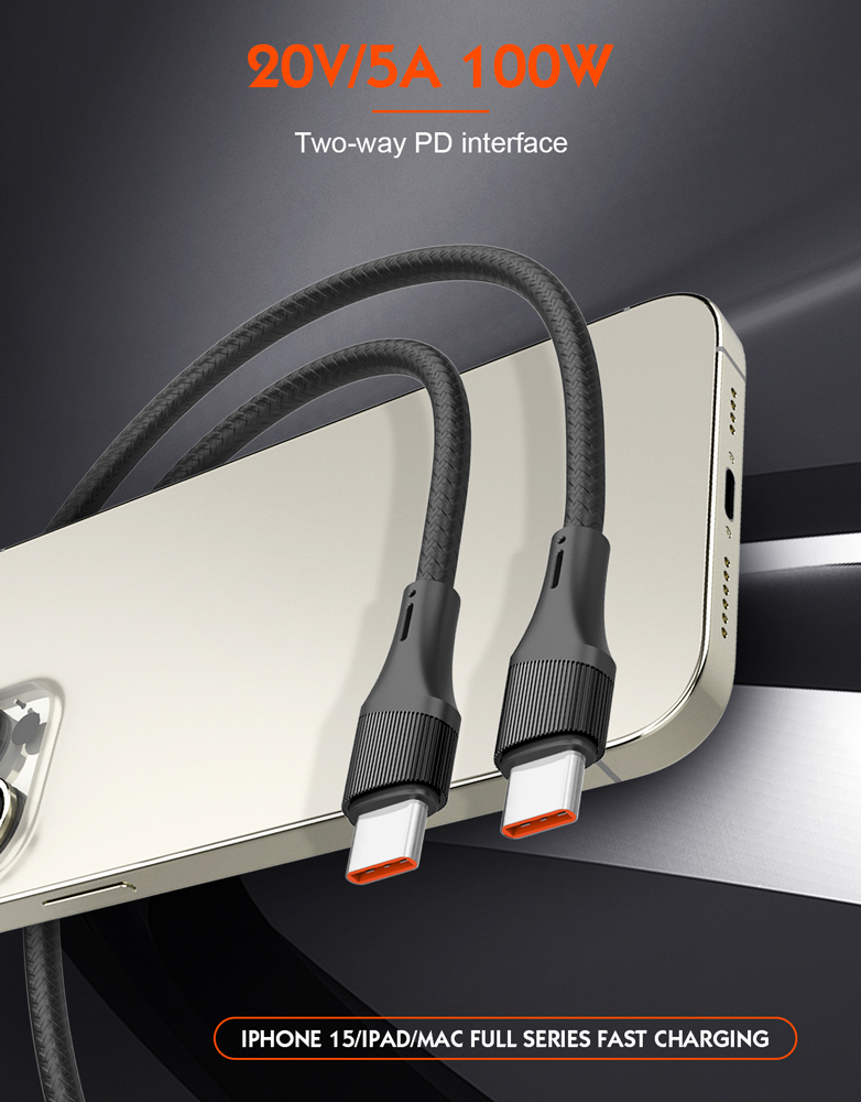 LDNIO καλώδιο USB-C LC632c, 100W, 480Mbps, 2m, μαύρο - Image 2