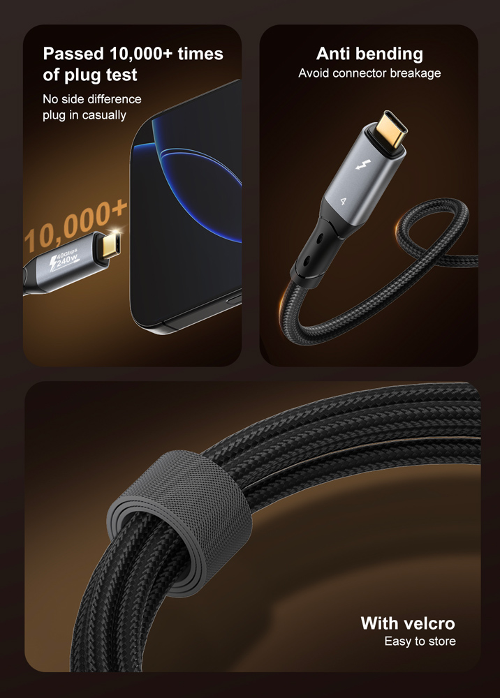 LDNIO καλώδιο USB-C TC-11c, 240W, 40Gbps, 8K/60Hz, 1m, μαύρο - Image 5