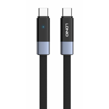 LDNIO καλώδιο USB-C LC242c, flat, 65W, 480Mbps, 2m, μαύρο