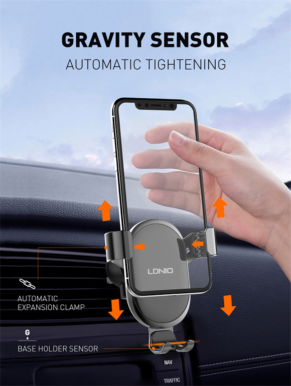 LDNIO βάση smartphone αυτοκινήτου MG01 για αεραγωγούς, μαύρη - Image 2