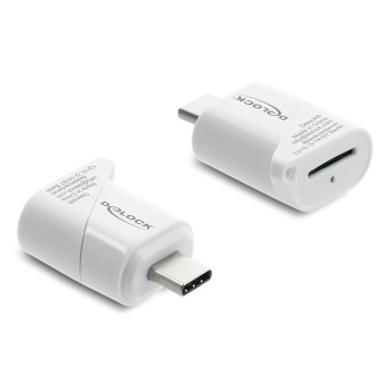 DELOCK card reader 91427 για micro SD, USB-C σύνδεση, 5Gbps, λευκό