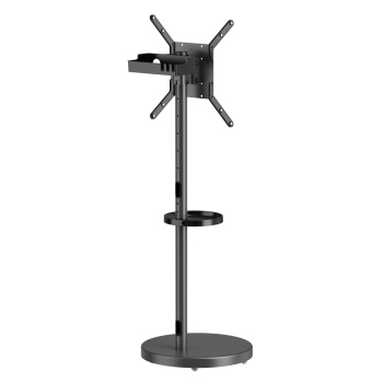 BRATECK βάση τηλεόρασης δαπέδου FS38-44TWE, 32-65″, έως 50kg, με 2x ράφια, ροδάκια, μαύρη