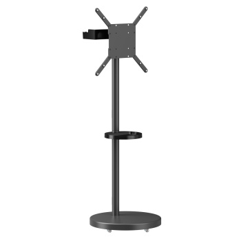 BRATECK βάση τηλεόρασης δαπέδου FS38-44TWE, 32-65″, έως 50kg, με 2x ράφια, ροδάκια, μαύρη
