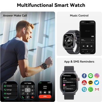 KOSPET smartwatch Pulse, heart rate, 1.96″ AMOLED, IP68, μαύρο