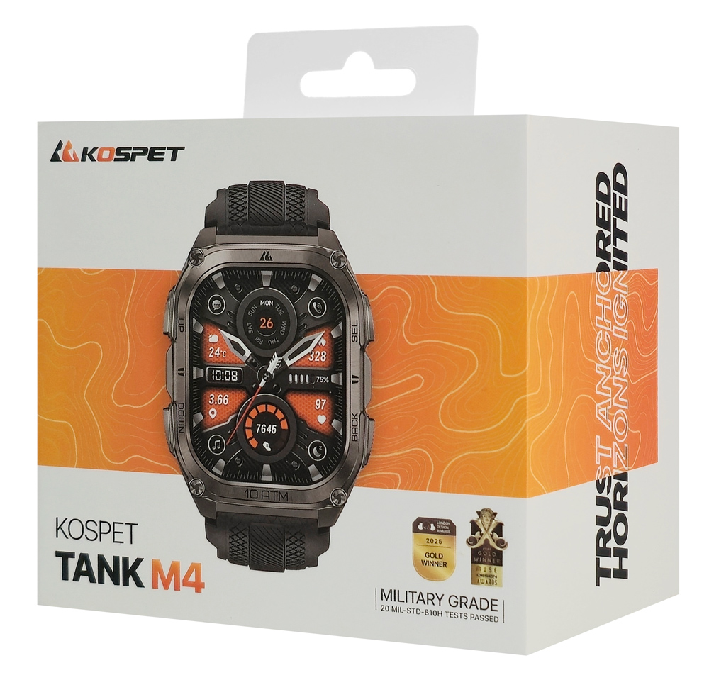 KOSPET smartwatch TANK M4, heart rate, 1.96" AMOLED, GPS, 10 ATM & IP69K, μαύρο - Image 4