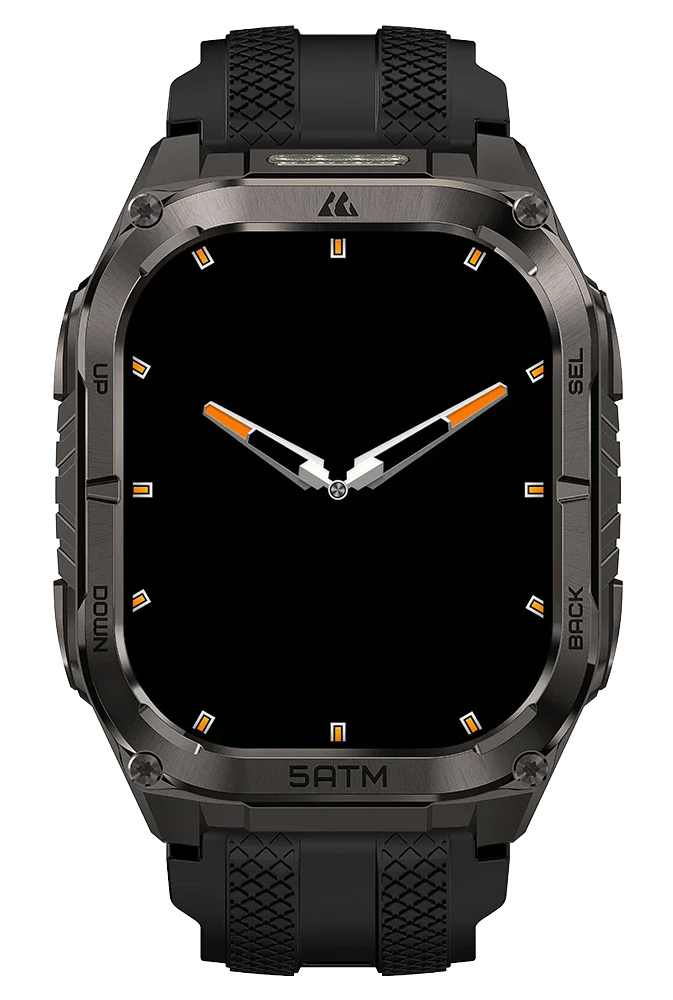 KOSPET smartwatch TANK M4C, heart rate, 1.96" AMOLED, GPS, 5 ATM & IP69K, με φακό, μαύρο - Image 3