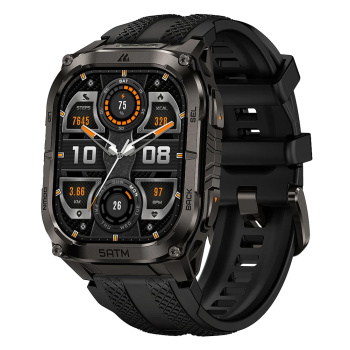KOSPET smartwatch TANK M4C, heart rate, 1.96″ AMOLED, GPS, 5 ATM & IP69K, με φακό, μαύρο