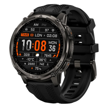 KOSPET smartwatch TANK T4C, heart rate, 1.5″ AMOLED, GPS, 5 ATM & IP69K, με φακό, μαύρο