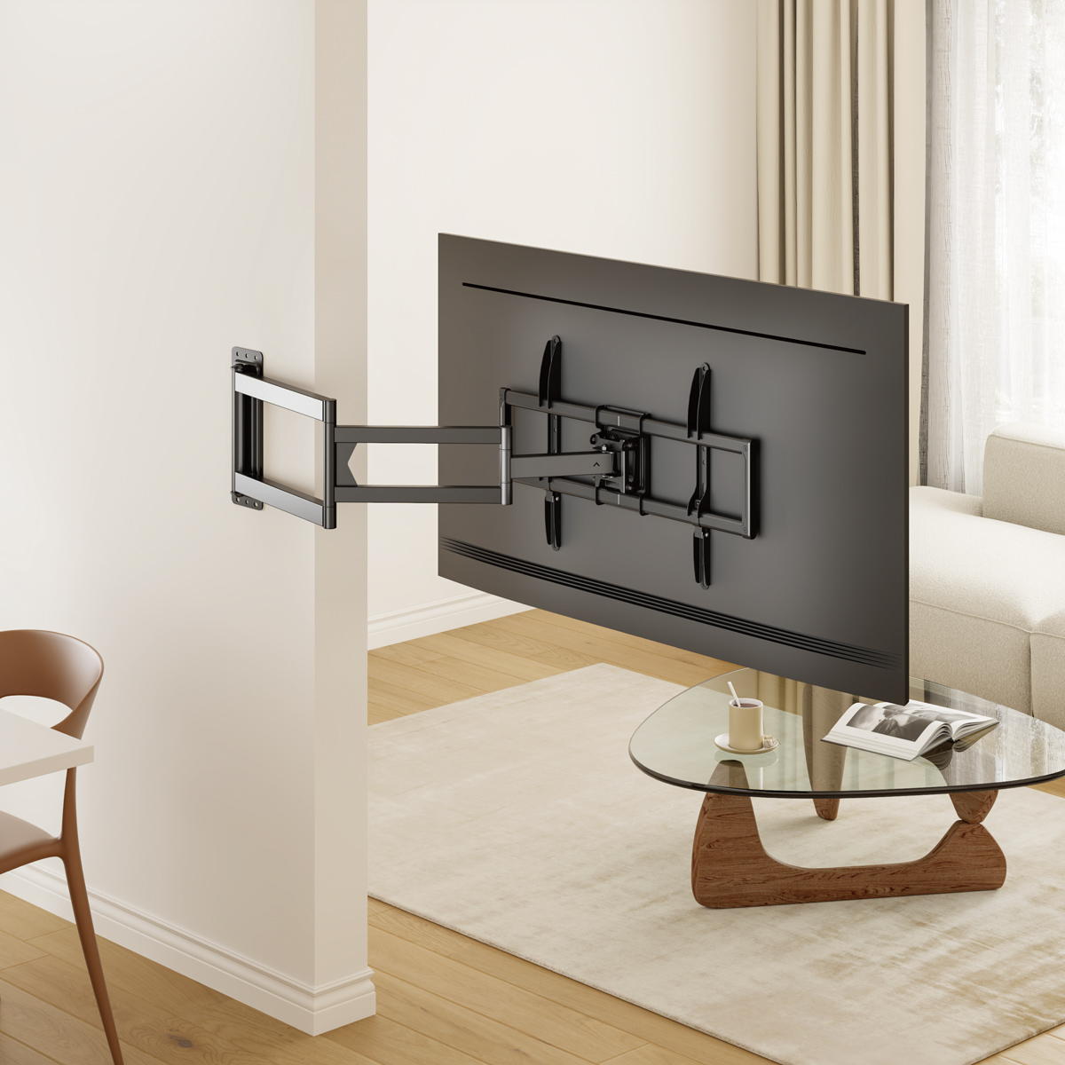 BRATECK επιτοίχια βάση τηλεόρασης LPA95-465XL, 37-86", έως 50kg, full motion - Image 2