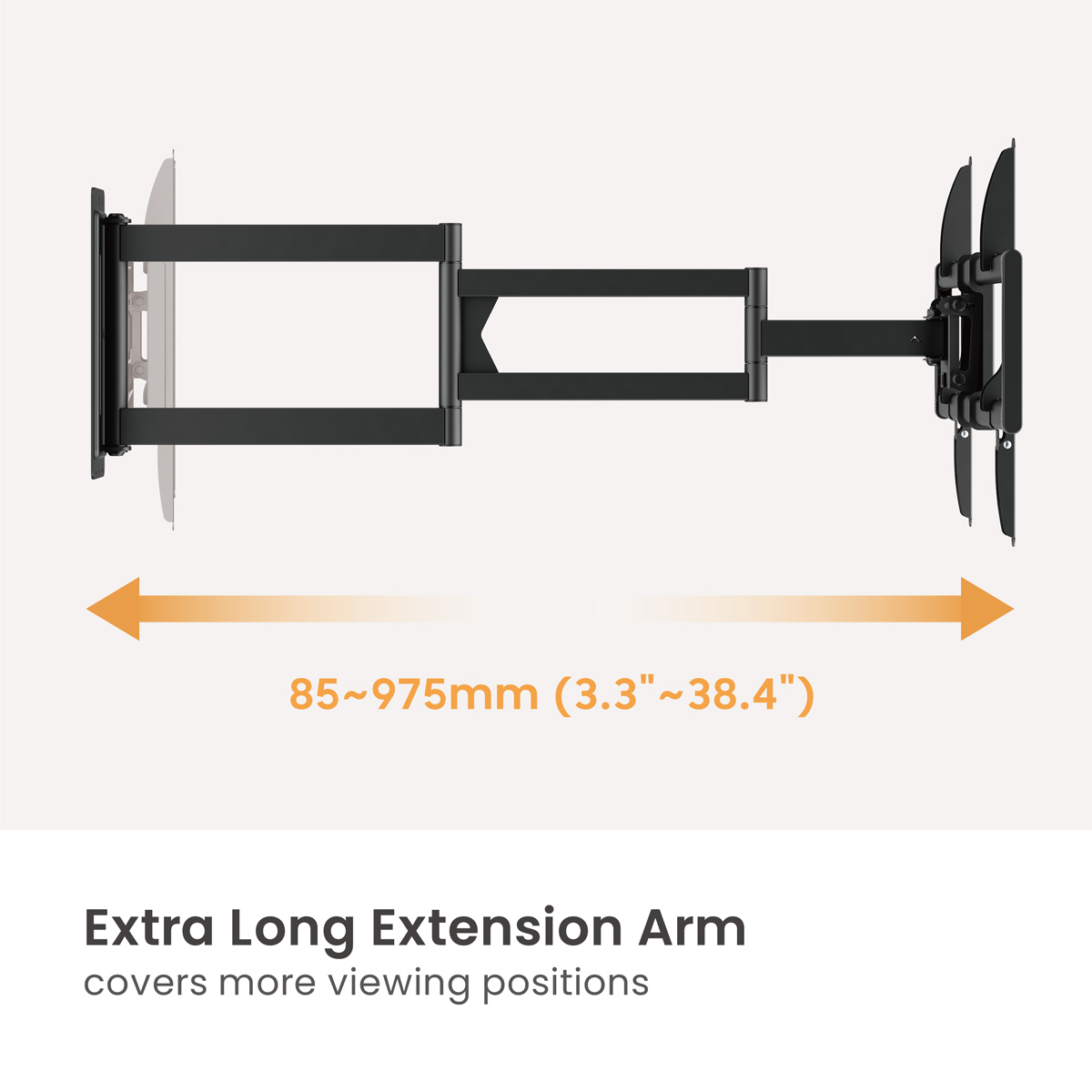 BRATECK επιτοίχια βάση τηλεόρασης LPA95-465XL, 37-86", έως 50kg, full motion - Image 3