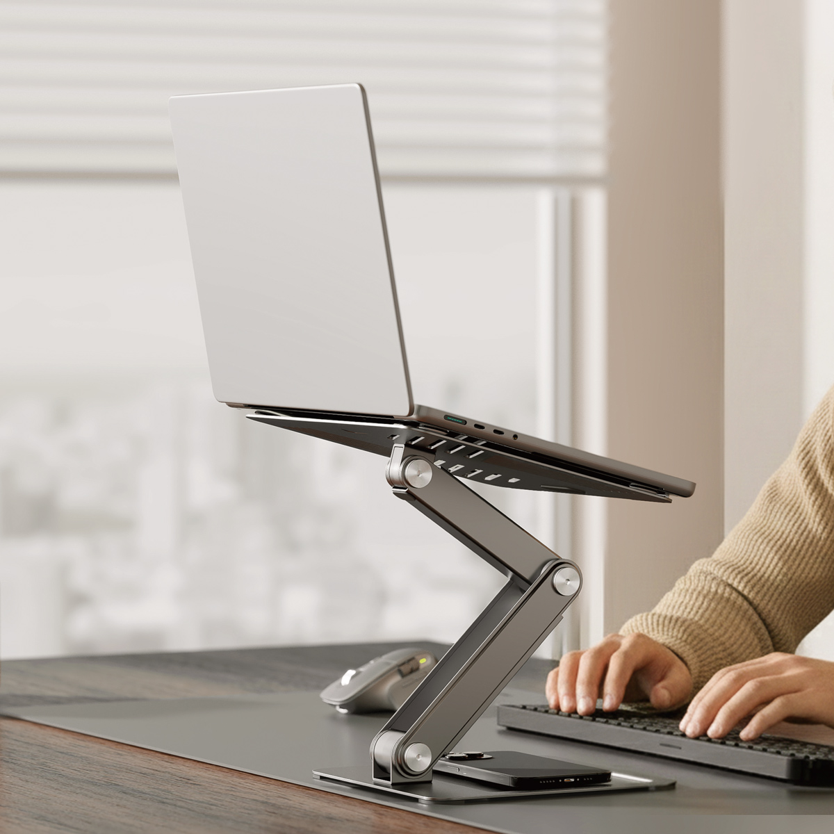 BRATECK μεταλλική βάση για laptop LPS09-02, 11~17", foldable, γκρι - Image 3