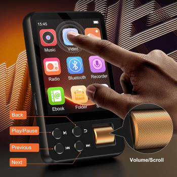 RUIZU MP3 player M19 με οθόνη αφής 2.4″, 32GB, Bluetooth, μαύρο